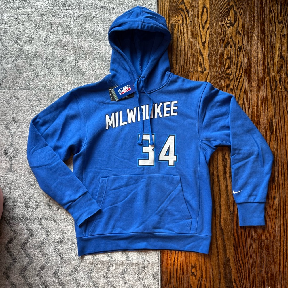 Giannis Antetokounmpo Milwaukee Bucks Nike City Edition Hoodie - Blue (M)